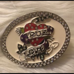 Ed Hardy White true love buckle